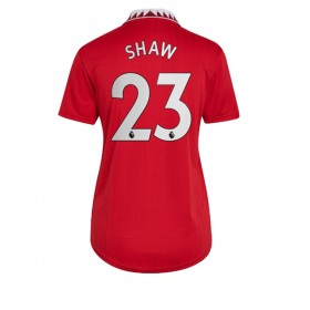 Damen Fußballbekleidung Manchester United Luke Shaw #23 Heimtrikot 2022-23 Kurzarm